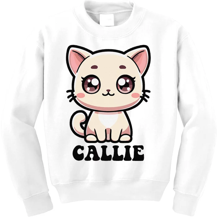 Callie Cute Kitty Cat Design For Name Callie Kids Sweatshirt