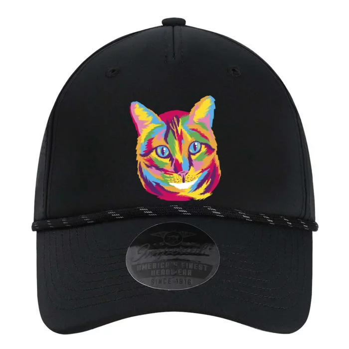 Colorful Cute Kitten Face Performance The Dyno Cap