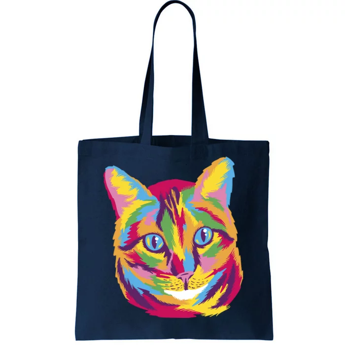 Colorful Cute Kitten Face Tote Bag