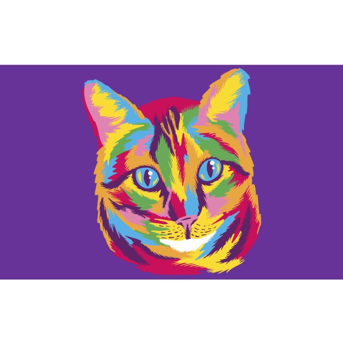 Colorful Cute Kitten Face Bumper Sticker