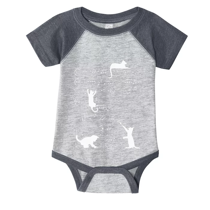 Cute Cat Kitty Playing Music Clef Piano Musician Art Infant Baby Jersey Bodysuit