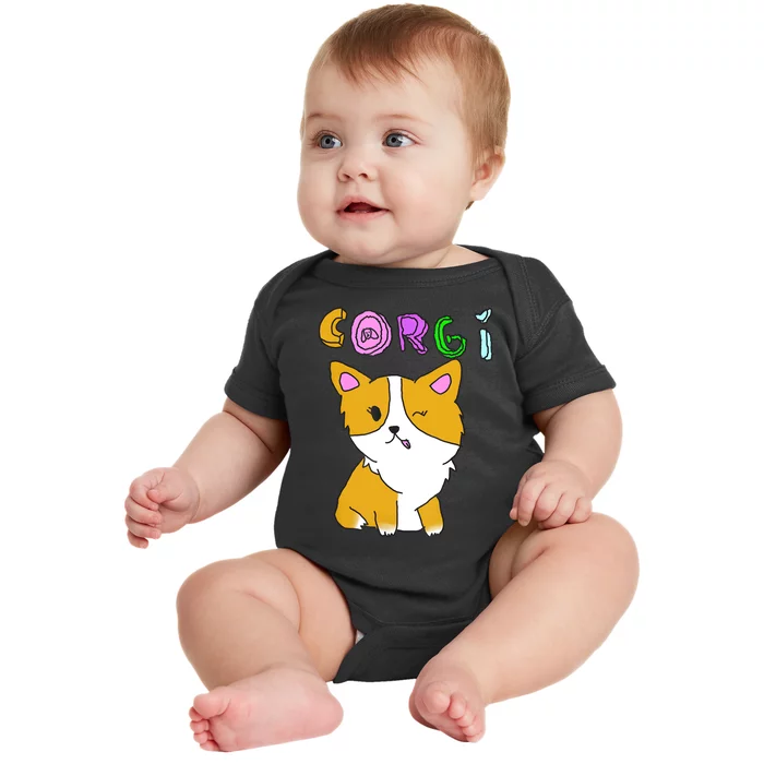 Cute Corgi Kawaii Dog Baby Bodysuit