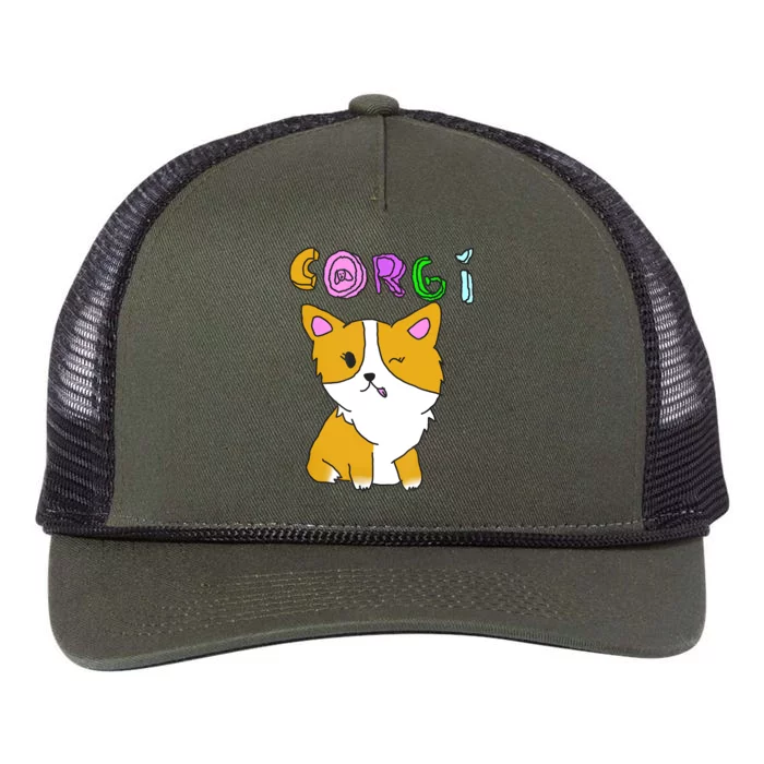 Cute Corgi Kawaii Dog Retro Rope Trucker Hat Cap