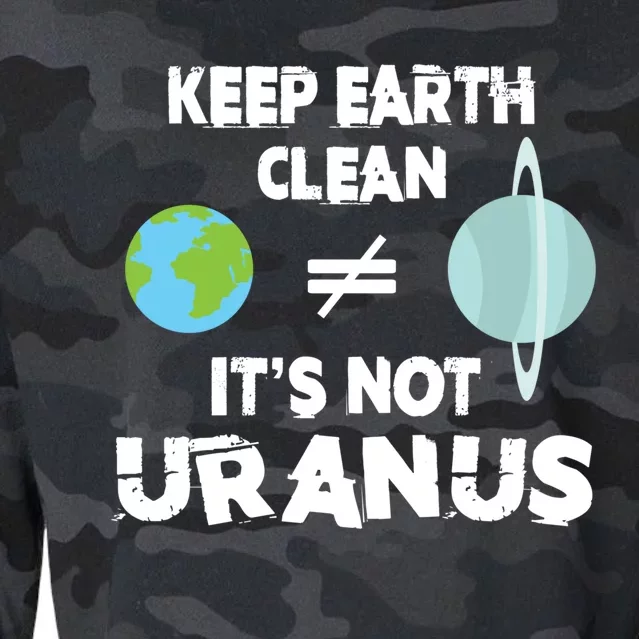 Climate Change Keep Earth Clean It's Not Uranus Funny Gift Cropped Pullover Crew