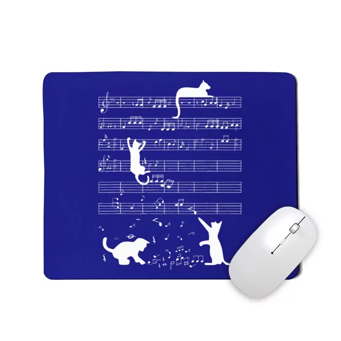 Cute Cat Kitty Playing Music Note Mousepad