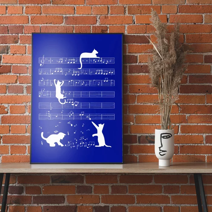 Cute Cat Kitty Playing Music Note Poster