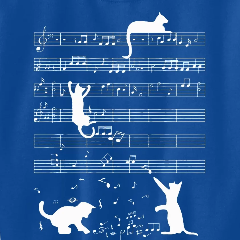 Cute Cat Kitty Playing Music Note Kids Sweatshirt