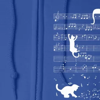 Cute Cat Kitty Playing Music Note Full Zip Hoodie