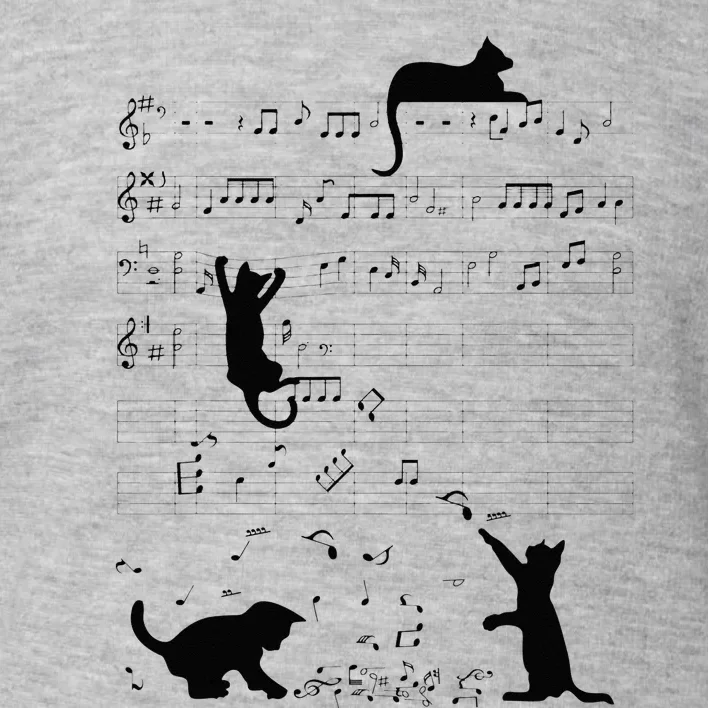 Cute Cat Kitty Playing Music Note Clef Musician Art Toddler Sweatshirt