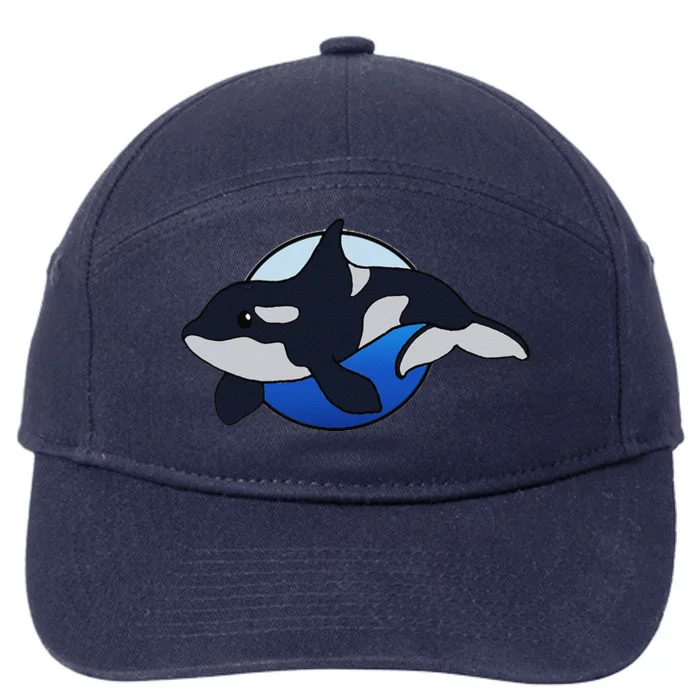 Cute Cartoon Killer Whale For Animal Lovers And Enthusiasts 7-Panel Snapback Hat