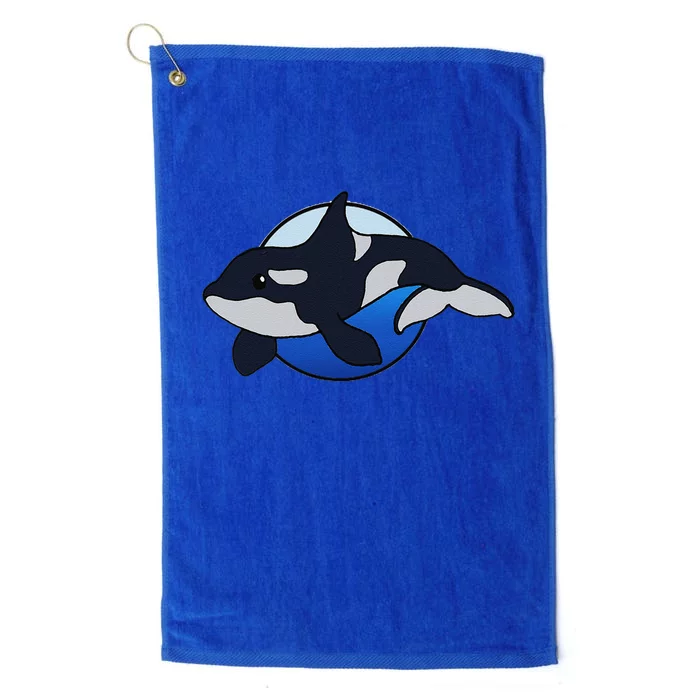 Cute Cartoon Killer Whale For Animal Lovers And Enthusiasts Platinum Collection Golf Towel