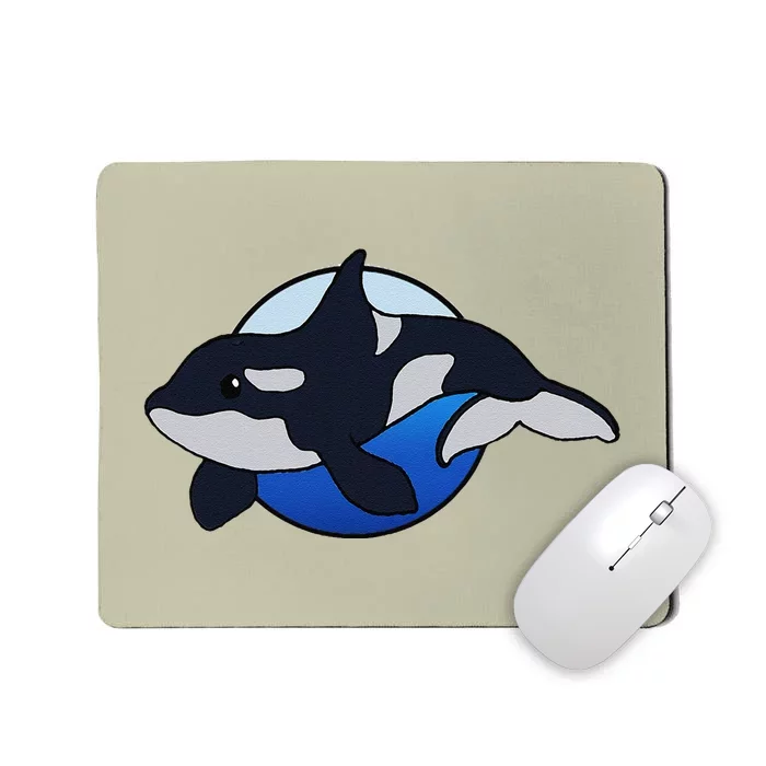 Cute Cartoon Killer Whale For Animal Lovers And Enthusiasts Mousepad