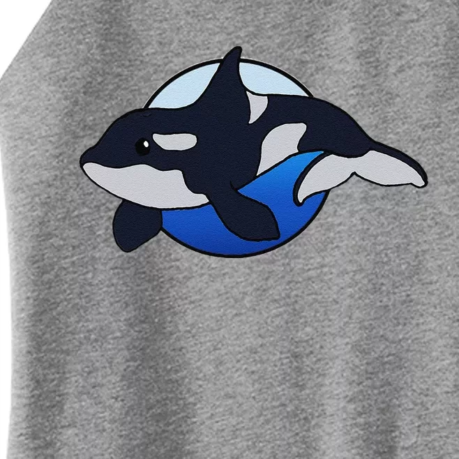 Cute Cartoon Killer Whale For Animal Lovers And Enthusiasts Women’s Perfect Tri Rocker Tank