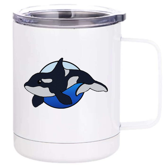 Cute Cartoon Killer Whale For Animal Lovers And Enthusiasts Front & Back 12oz Stainless Steel Tumbler Cup