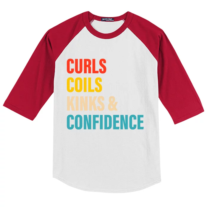 Curls Coils Kinks And Confidence Gift Kids Colorblock Raglan Jersey