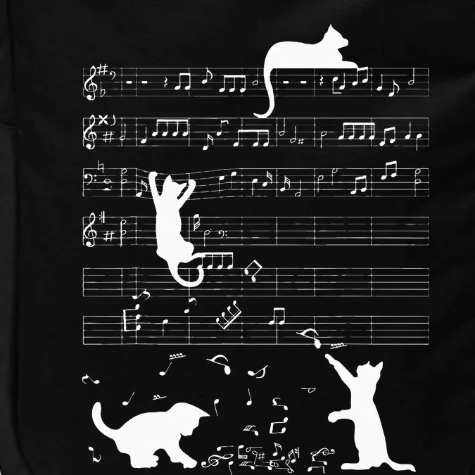 Cute Cat Kitty Playing Music Clef Piano Musician Art Impact Tech Backpack