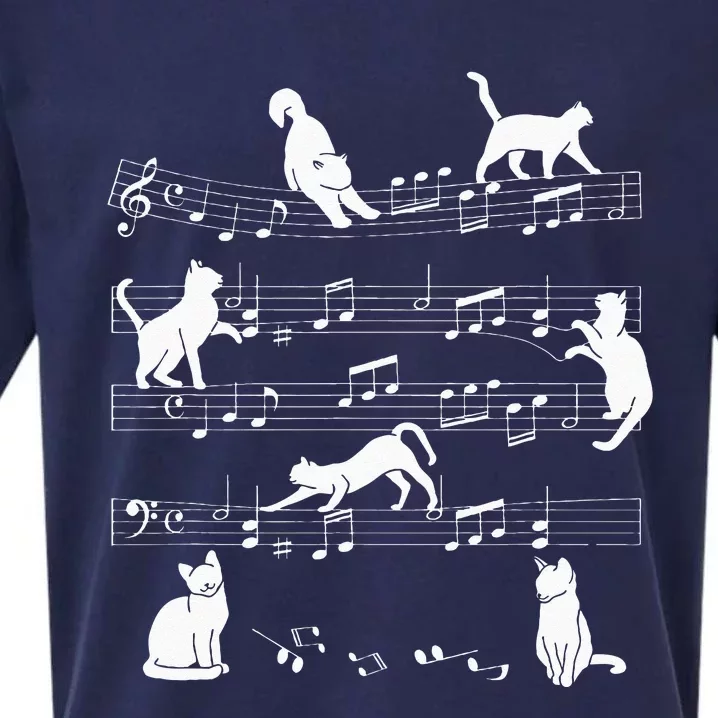 Cute Cat Kitty Playing Music Note Clef Musician Art Sueded Cloud Jersey T-Shirt