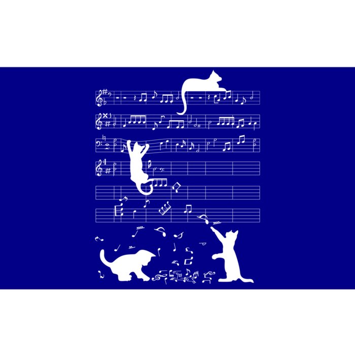 Cute Cat Kitty Playing Music Note Clef Musician Art Gift Bumper Sticker