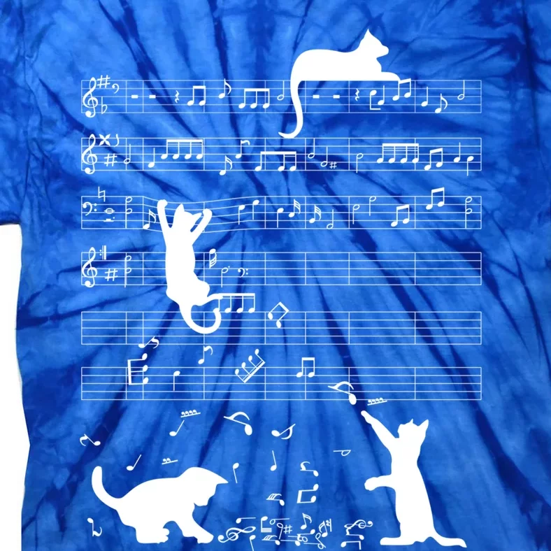 Cute Cat Kitty Playing Music Note Clef Musician Art Gift Tie-Dye T-Shirt