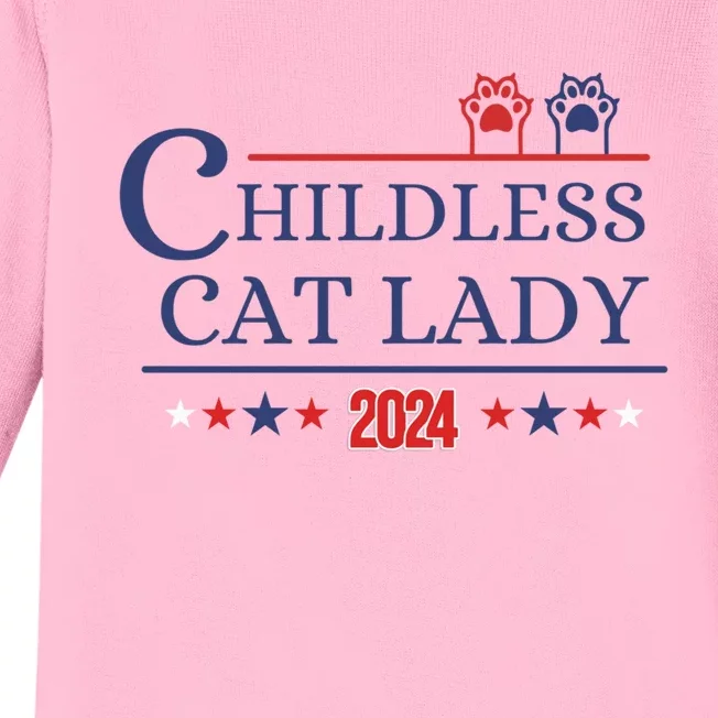 Childless Cat Kamala 2024 Childless Cat Lady 2024 Childless Cat Lady Kamala 2024 Baby Long Sleeve Bodysuit