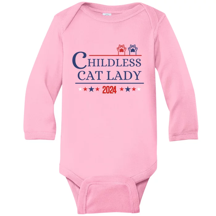 Childless Cat Kamala 2024 Childless Cat Lady 2024 Childless Cat Lady Kamala 2024 Baby Long Sleeve Bodysuit