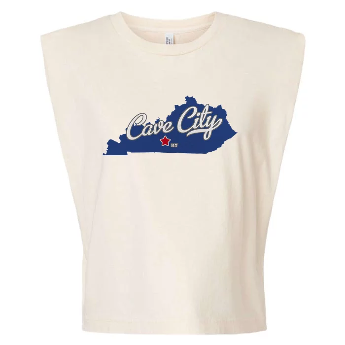 Cave City Kentucky Ky Map Garment-Dyed Women's Muscle Tee