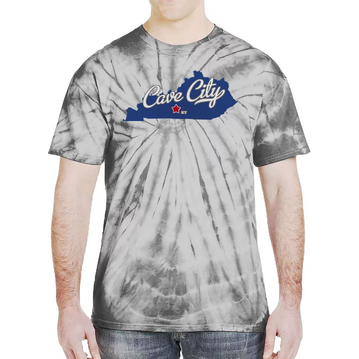 Cave City Kentucky Ky Map Tie-Dye T-Shirt