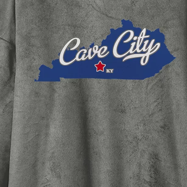 Cave City Kentucky Ky Map Hooded Wearable Blanket