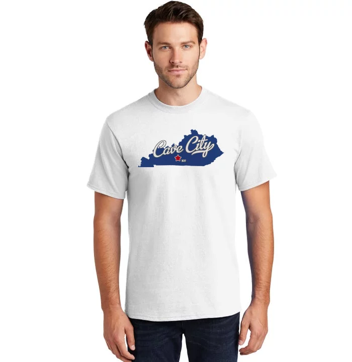 Cave City Kentucky Ky Map Tall T-Shirt