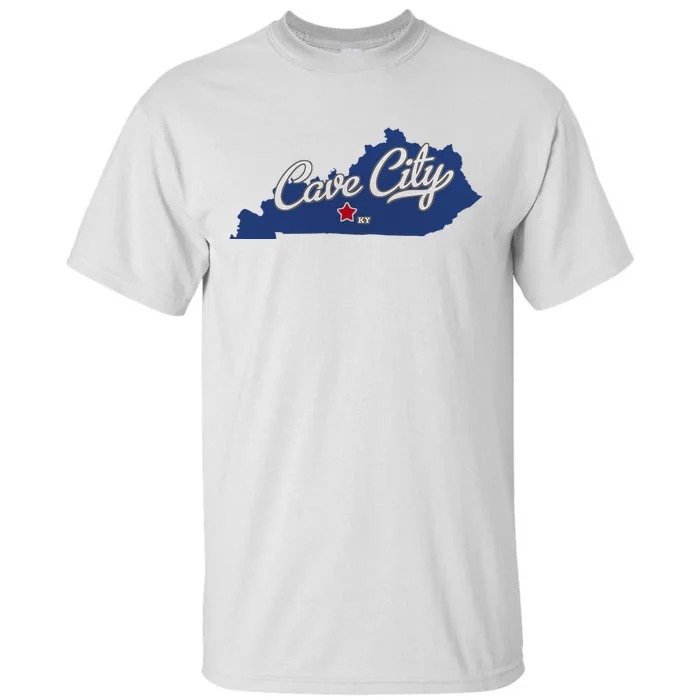 Cave City Kentucky Ky Map Tall T-Shirt