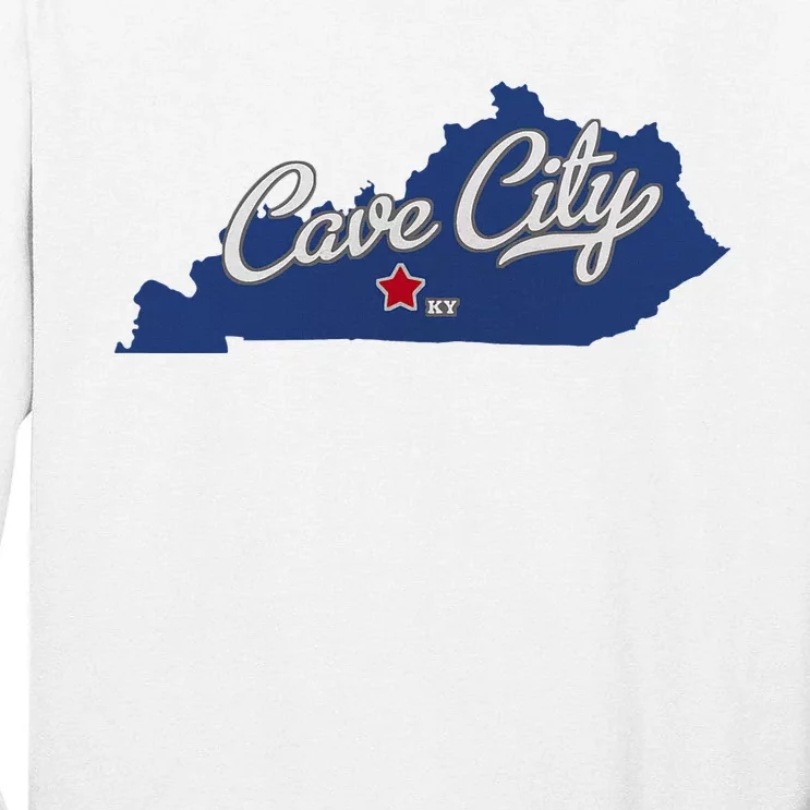 Cave City Kentucky Ky Map Tall Long Sleeve T-Shirt