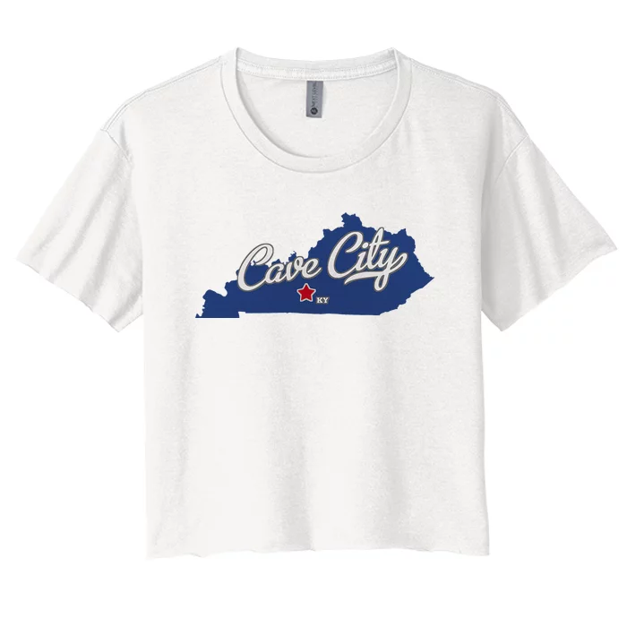 Cave City Kentucky Ky Map Women's Crop Top Tee