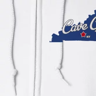 Cave City Kentucky Ky Map Full Zip Hoodie