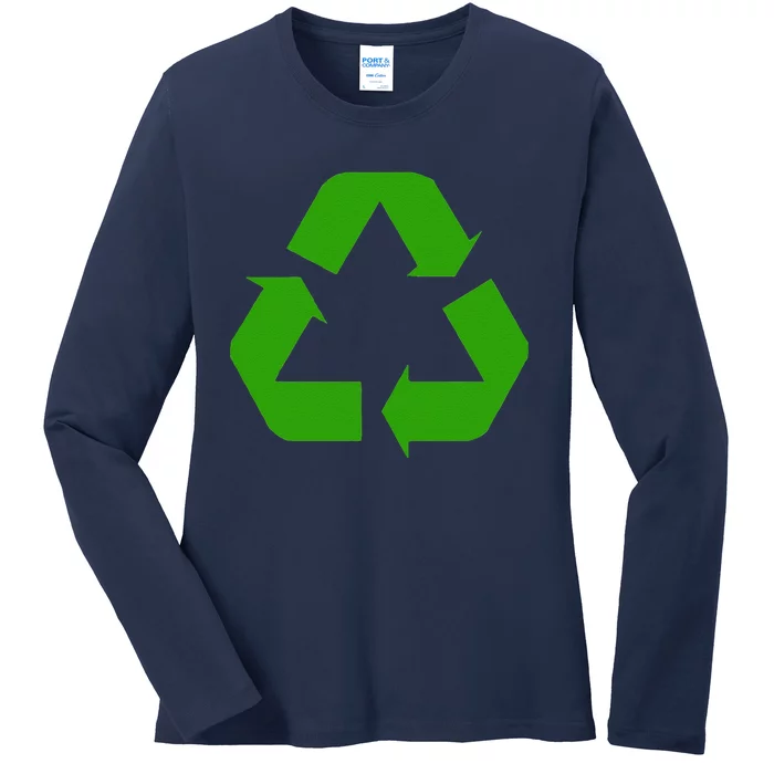 ClassicGreenRecycleSign Ladies Long Sleeve Shirt