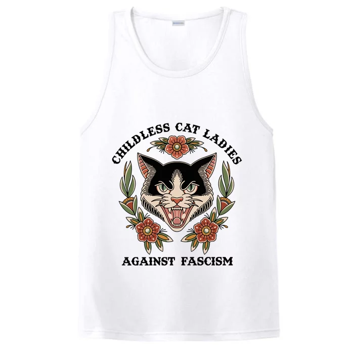 Childless Cat Ladies Against Fascism Performance Tank