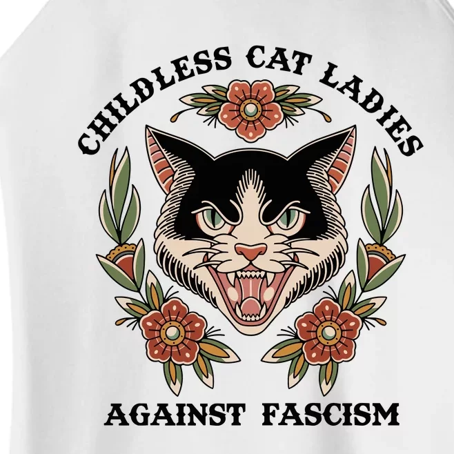 Childless Cat Ladies Against Fascism Women’s Perfect Tri Rocker Tank