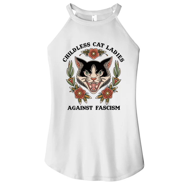 Childless Cat Ladies Against Fascism Women’s Perfect Tri Rocker Tank