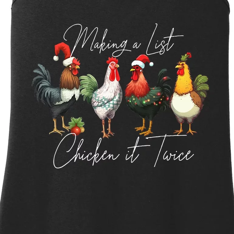 Christmas Chicken Lover Xmas Santa Hat Funny Farm Gift Ladies Essential Tank