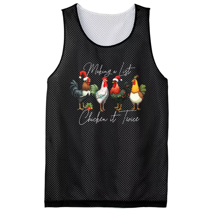 Christmas Chicken Lover Xmas Santa Hat Funny Farm Gift Mesh Reversible Basketball Jersey Tank