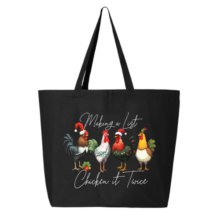 Christmas Chicken Lover Xmas Santa Hat Funny Farm Gift 25L Jumbo Tote