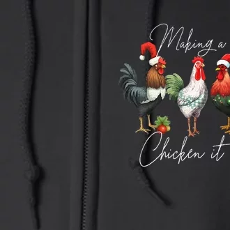 Christmas Chicken Lover Xmas Santa Hat Funny Farm Gift Full Zip Hoodie