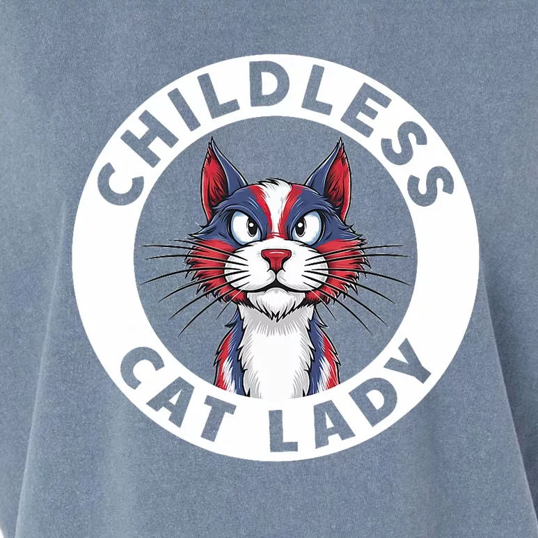 Childless Cat Lady Election Vote 2024 Patriotic Garment-Dyed Women's Muscle Tee