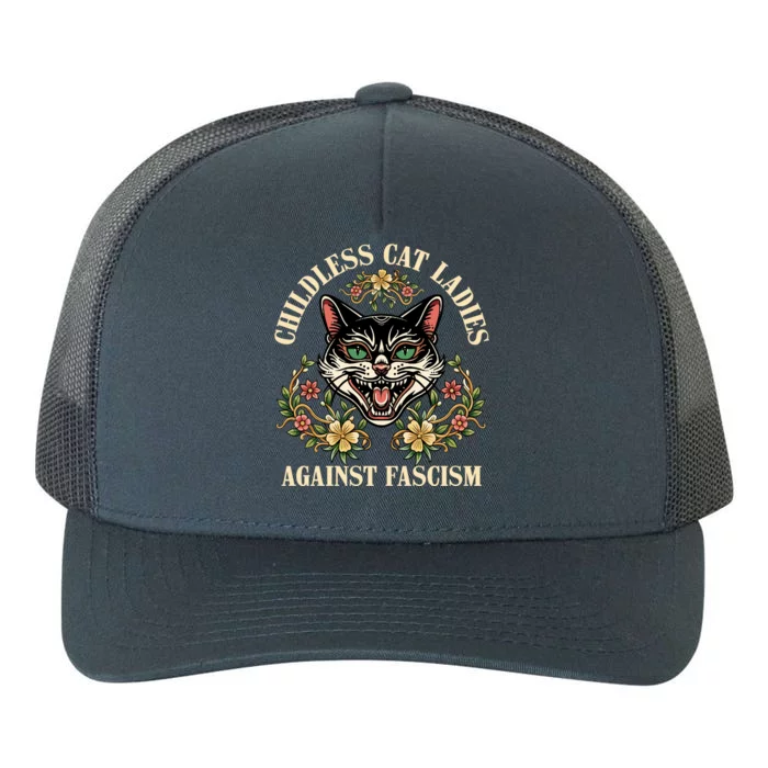 Childless Cat Ladies Against Fascism Yupoong Adult 5-Panel Trucker Hat