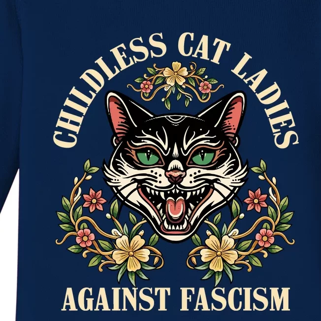 Childless Cat Ladies Against Fascism Baby Long Sleeve Bodysuit