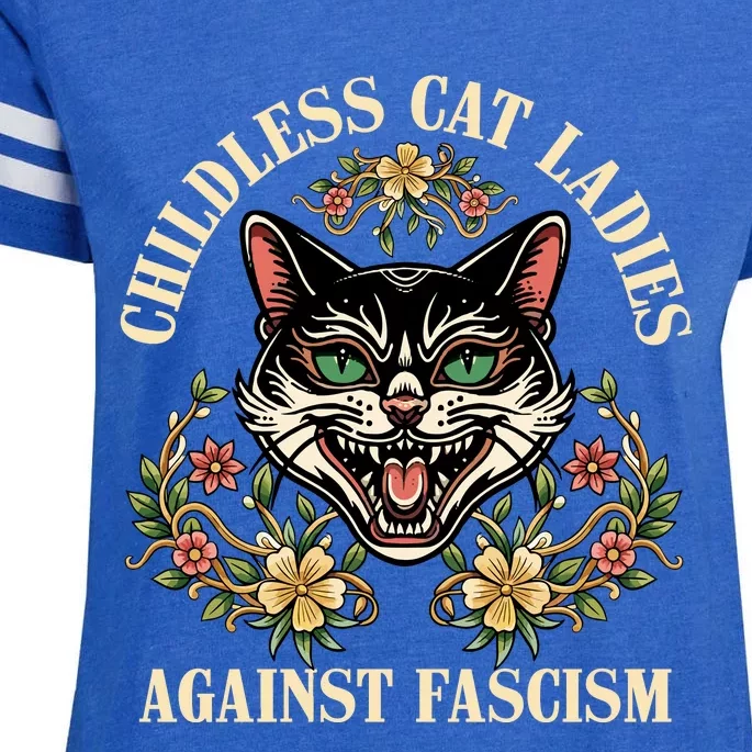 Childless Cat Ladies Against Fascism Enza Ladies Jersey Football T-Shirt