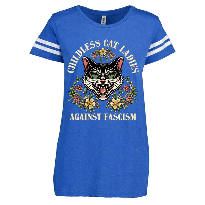 Childless Cat Ladies Against Fascism Enza Ladies Jersey Football T-Shirt