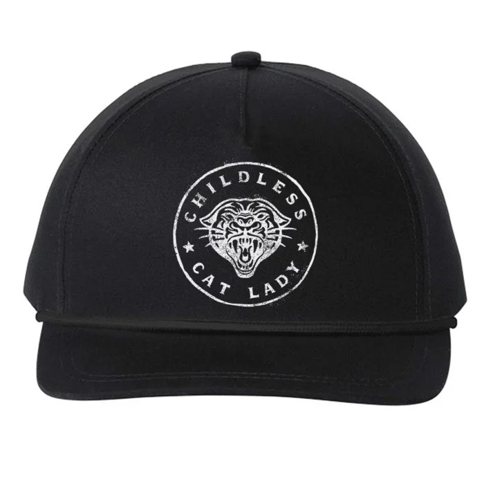 Childless Cat Lady Snapback Five-Panel Rope Hat