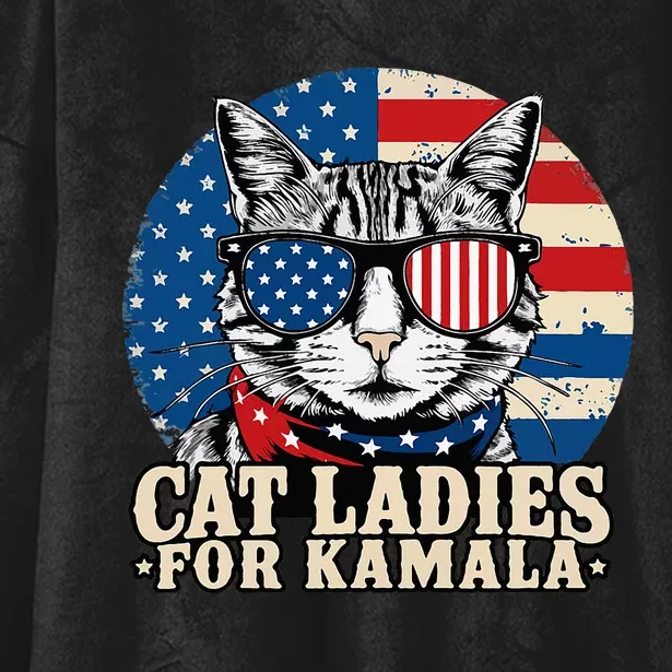 Childless Cat Lady For Kamala Harris Voting Hooded Wearable Blanket