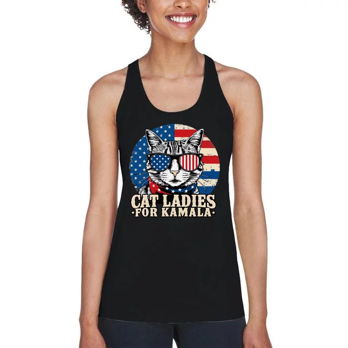 Childless Cat Lady For Kamala Harris Voting Women's Racerback Tank