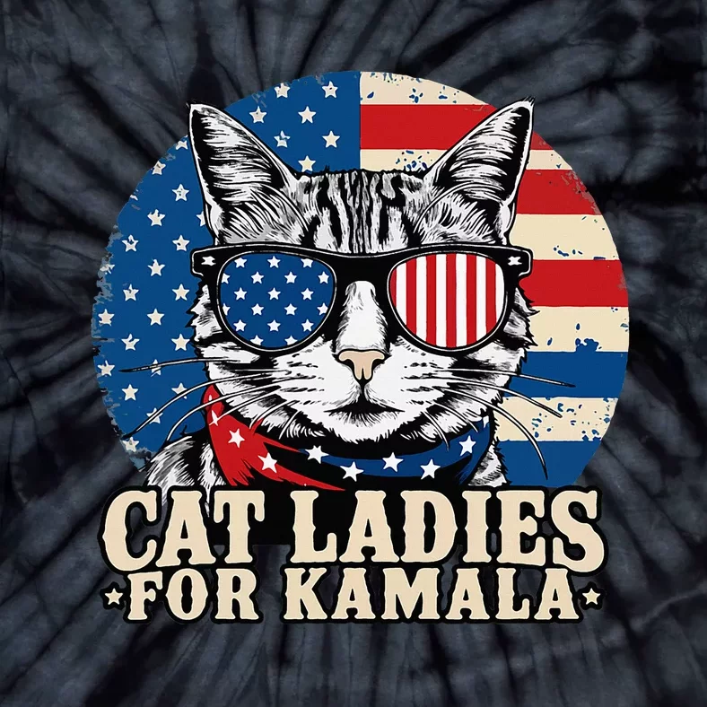 Childless Cat Lady For Kamala Harris Voting Tie-Dye T-Shirt